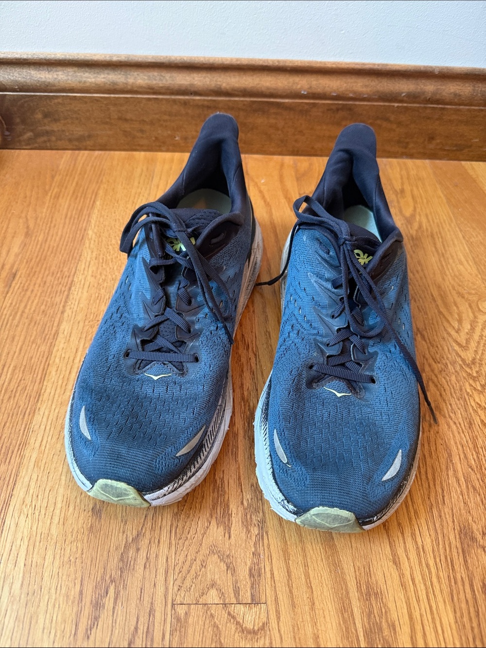 HOKA One One Clifton 8 Shoes Mens Size 12 D Blue Running Sneakers 1119393 BCBT